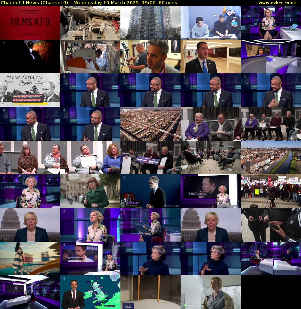 Channel 4 News (Channel 4) Wednesday 19 March 2025 19:00 - 20:00