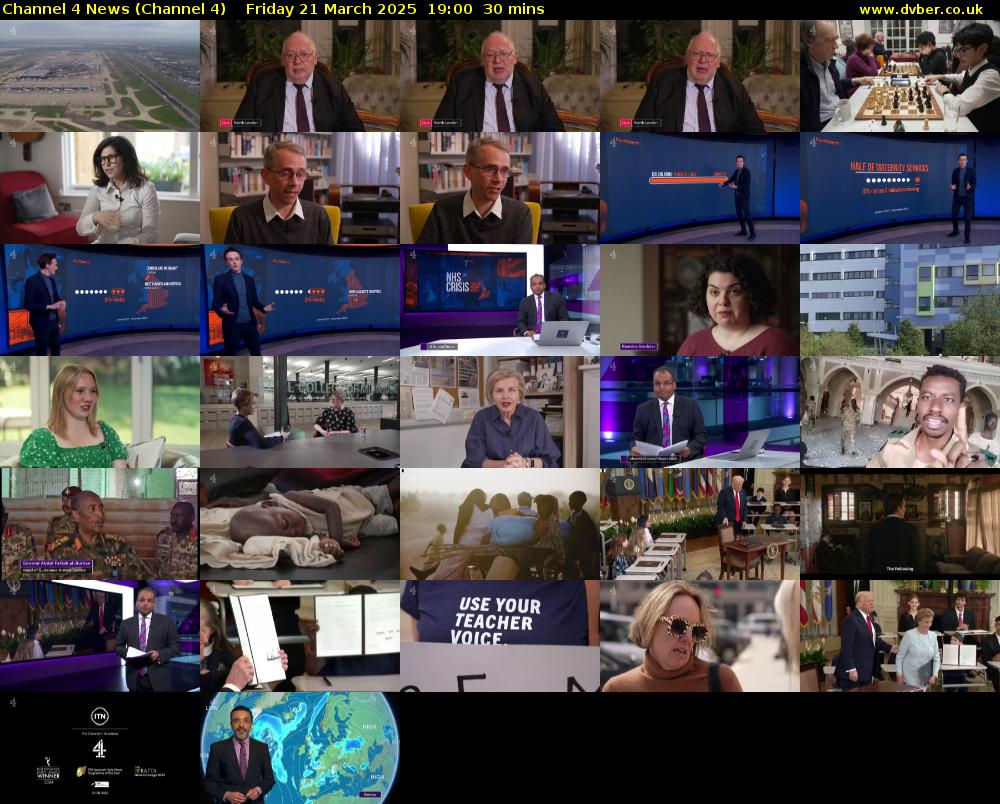 Channel 4 News (Channel 4) Friday 21 March 2025 19:00 - 19:30