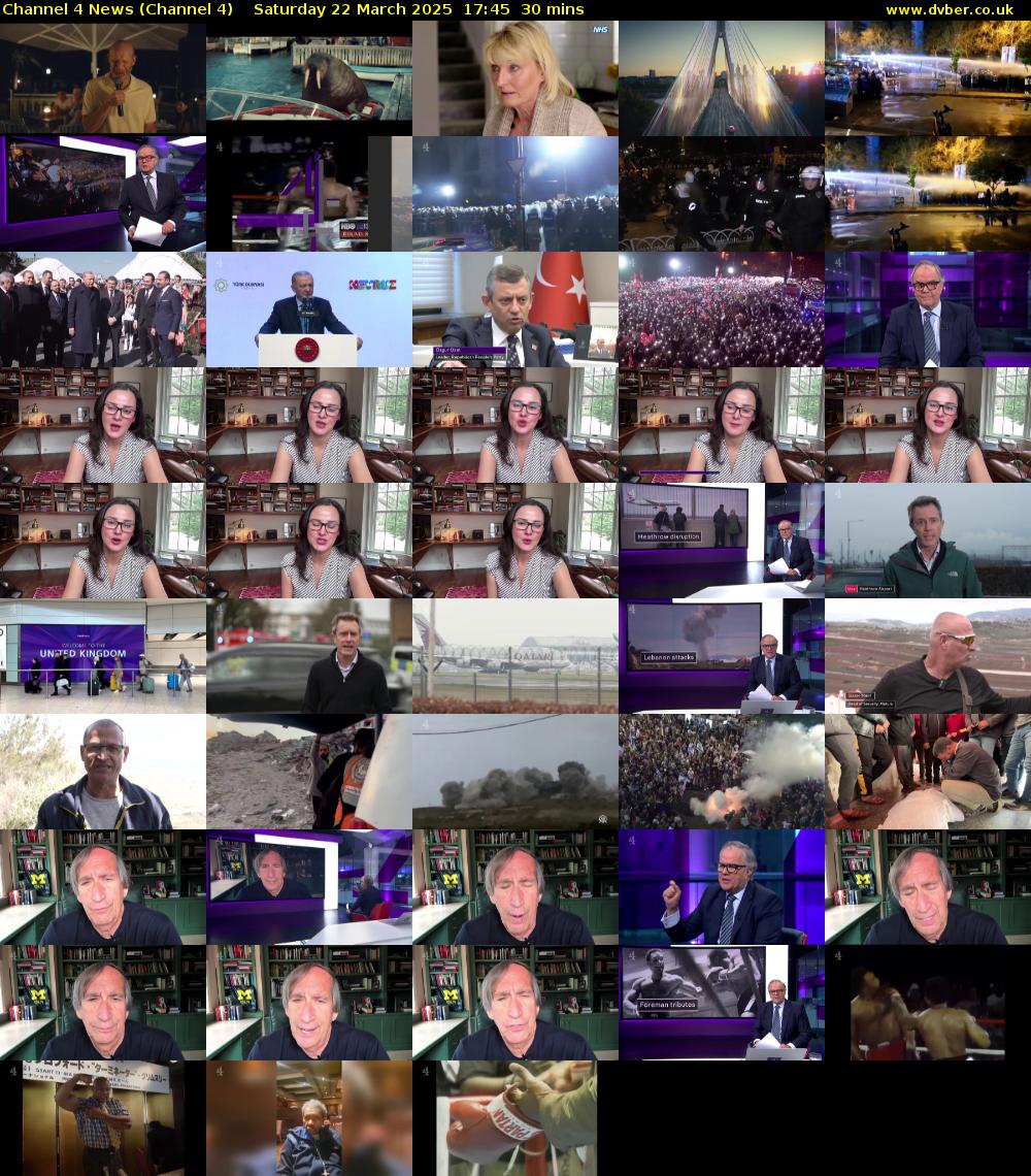 Channel 4 News (Channel 4) Saturday 22 March 2025 17:45 - 18:15
