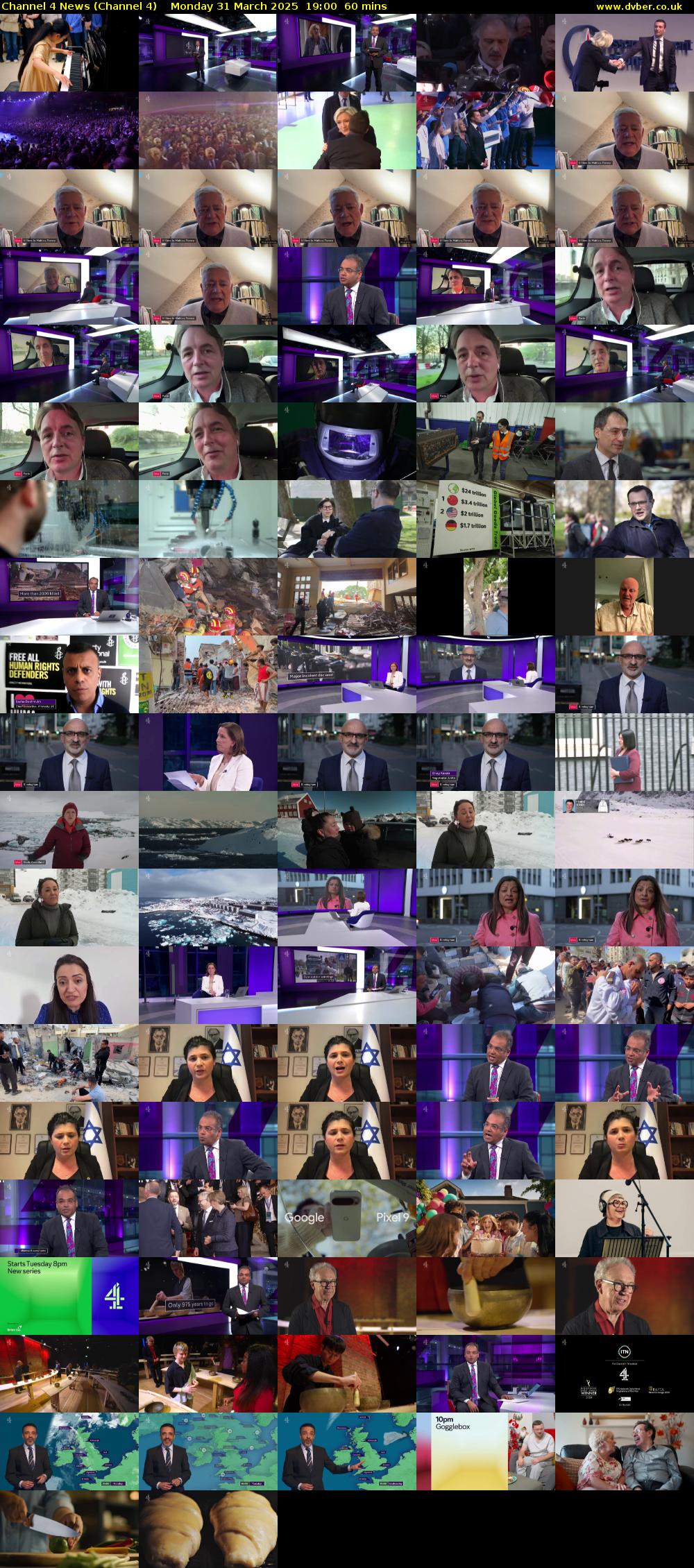 Channel 4 News (Channel 4) Monday 31 March 2025 19:00 - 20:00