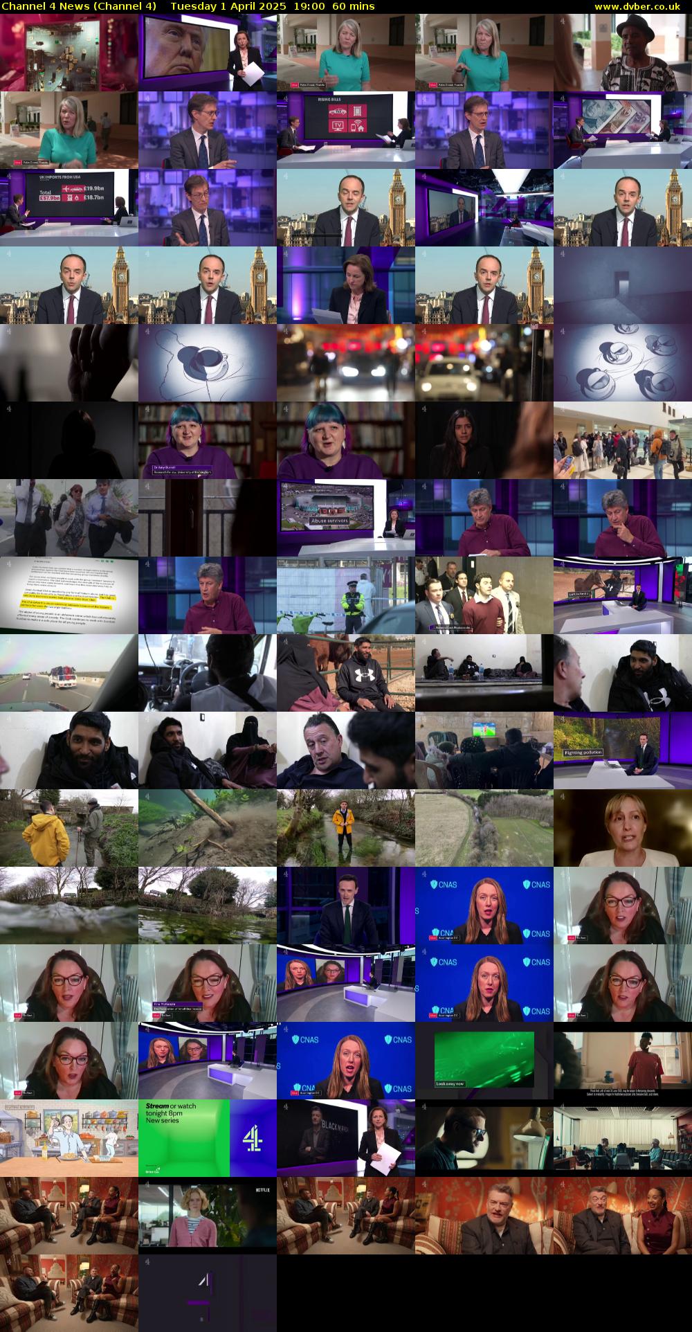 Channel 4 News (Channel 4) Tuesday 1 April 2025 19:00 - 20:00