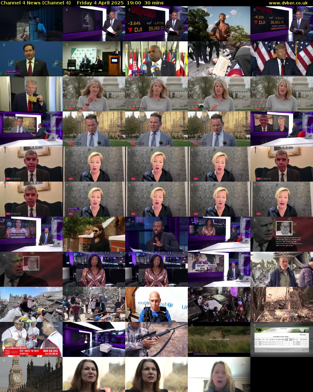 Channel 4 News (Channel 4) Friday 4 April 2025 19:00 - 19:30