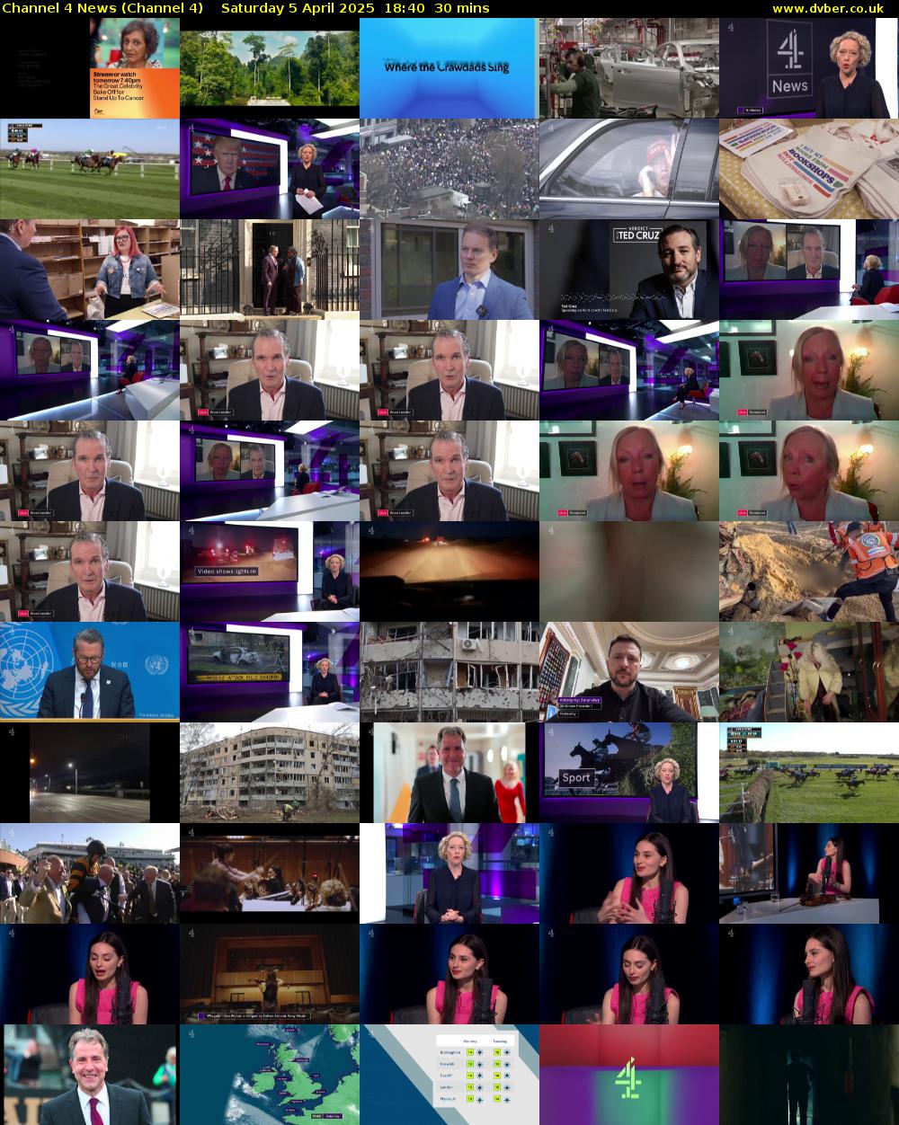 Channel 4 News (Channel 4) Saturday 5 April 2025 18:40 - 19:10