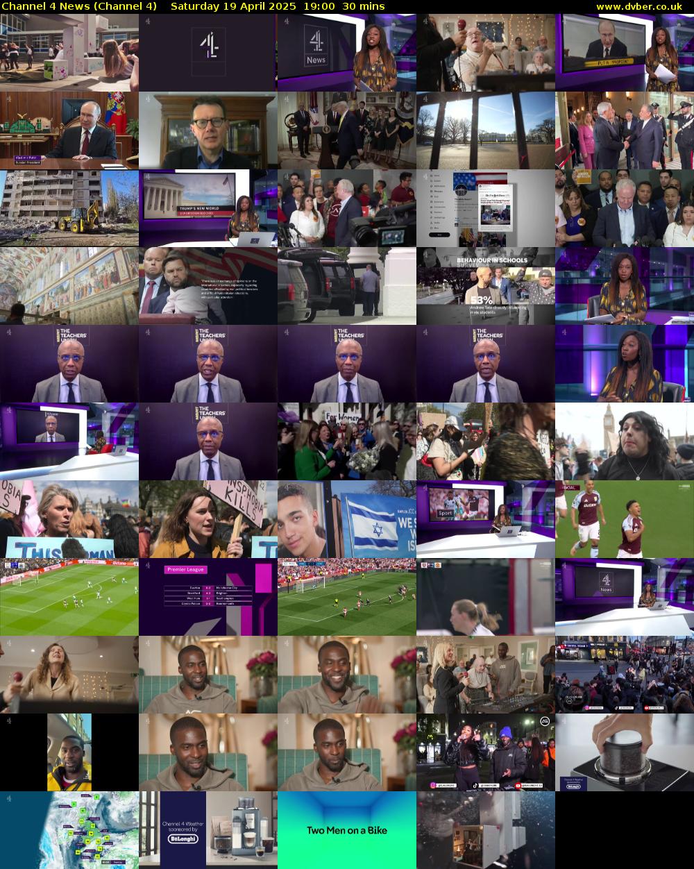 Channel 4 News (Channel 4) Saturday 19 April 2025 19:00 - 19:30