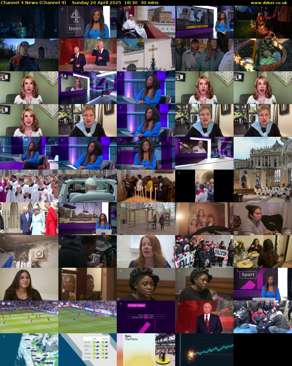 Channel 4 News (Channel 4) Sunday 20 April 2025 18:30 - 19:00