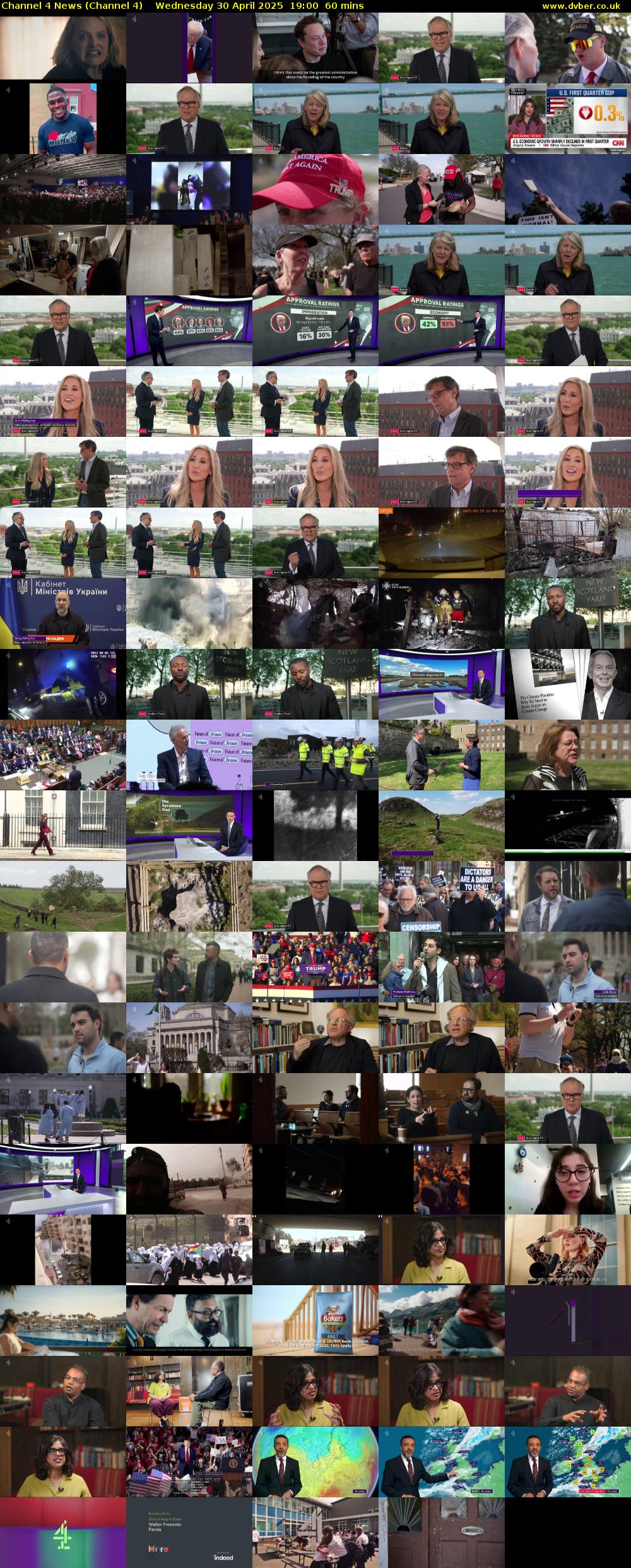 Channel 4 News (Channel 4) Wednesday 30 April 2025 19:00 - 20:00