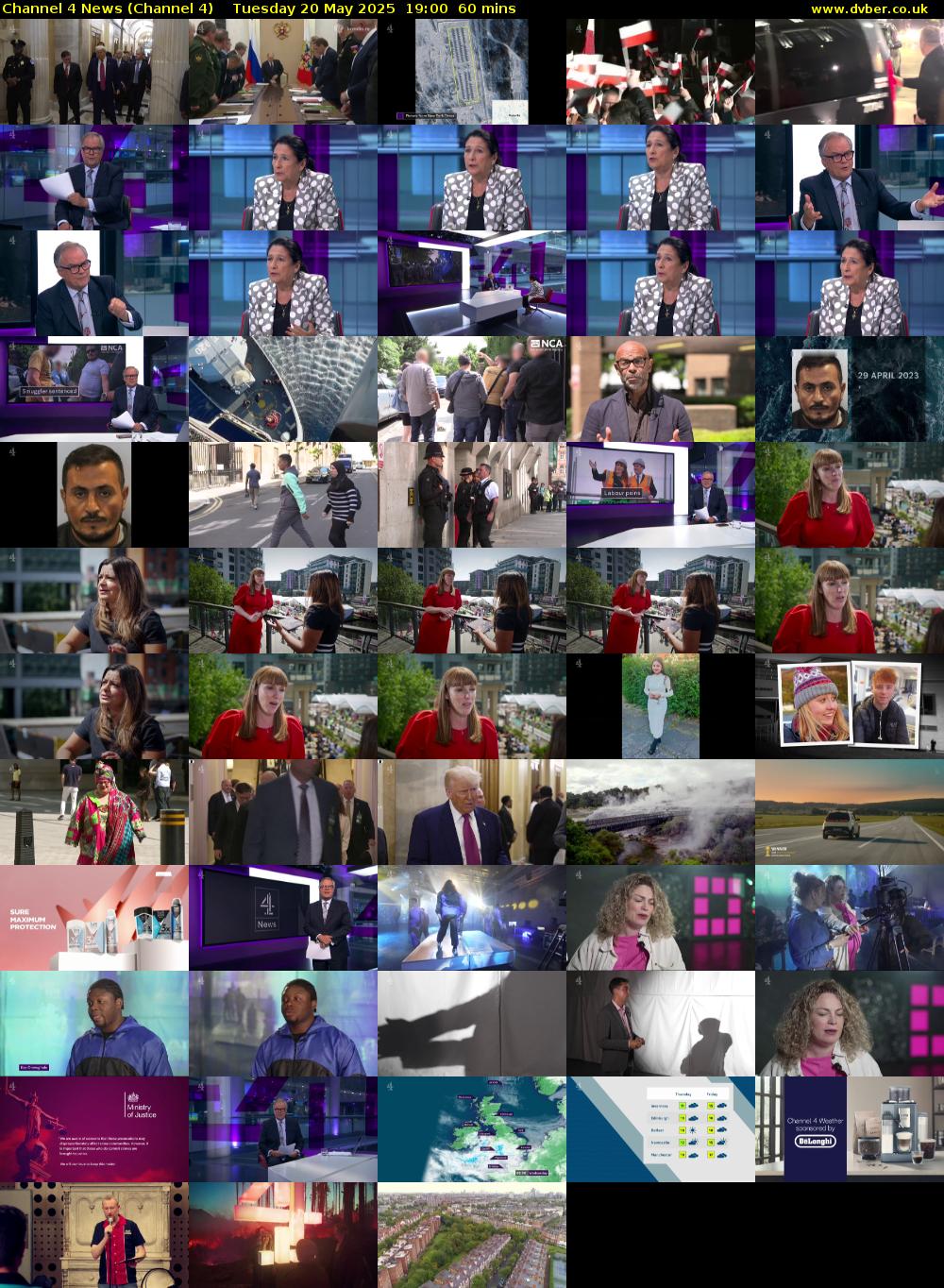 Channel 4 News (Channel 4) Tuesday 20 May 2025 19:00 - 20:00