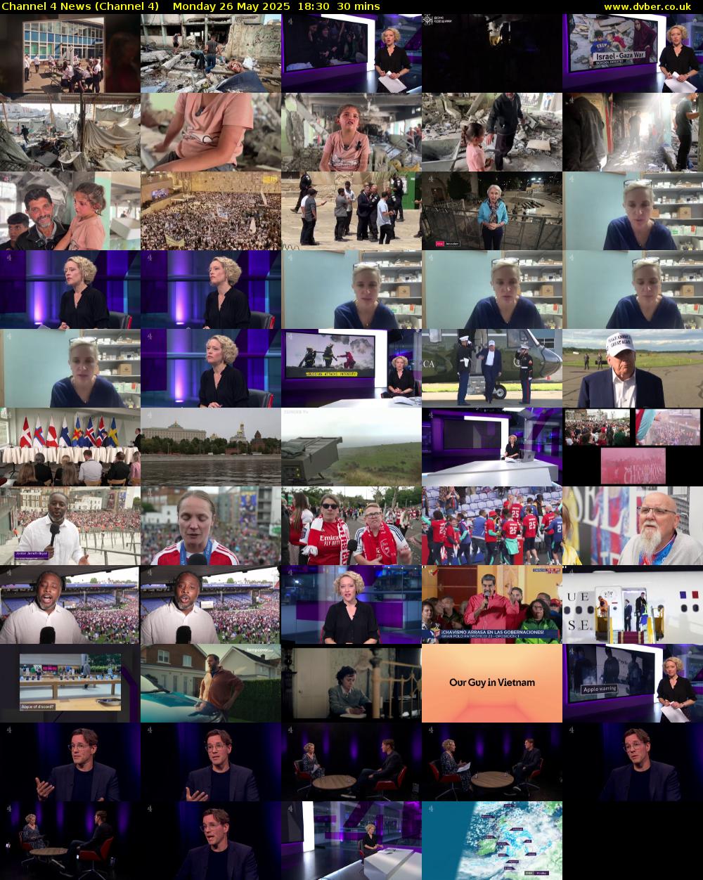 Channel 4 News (Channel 4) Monday 26 May 2025 18:30 - 19:00