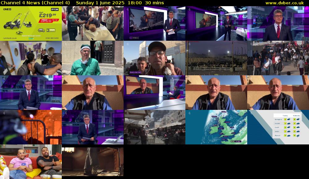 Channel 4 News (Channel 4) Sunday 1 June 2025 18:00 - 18:30