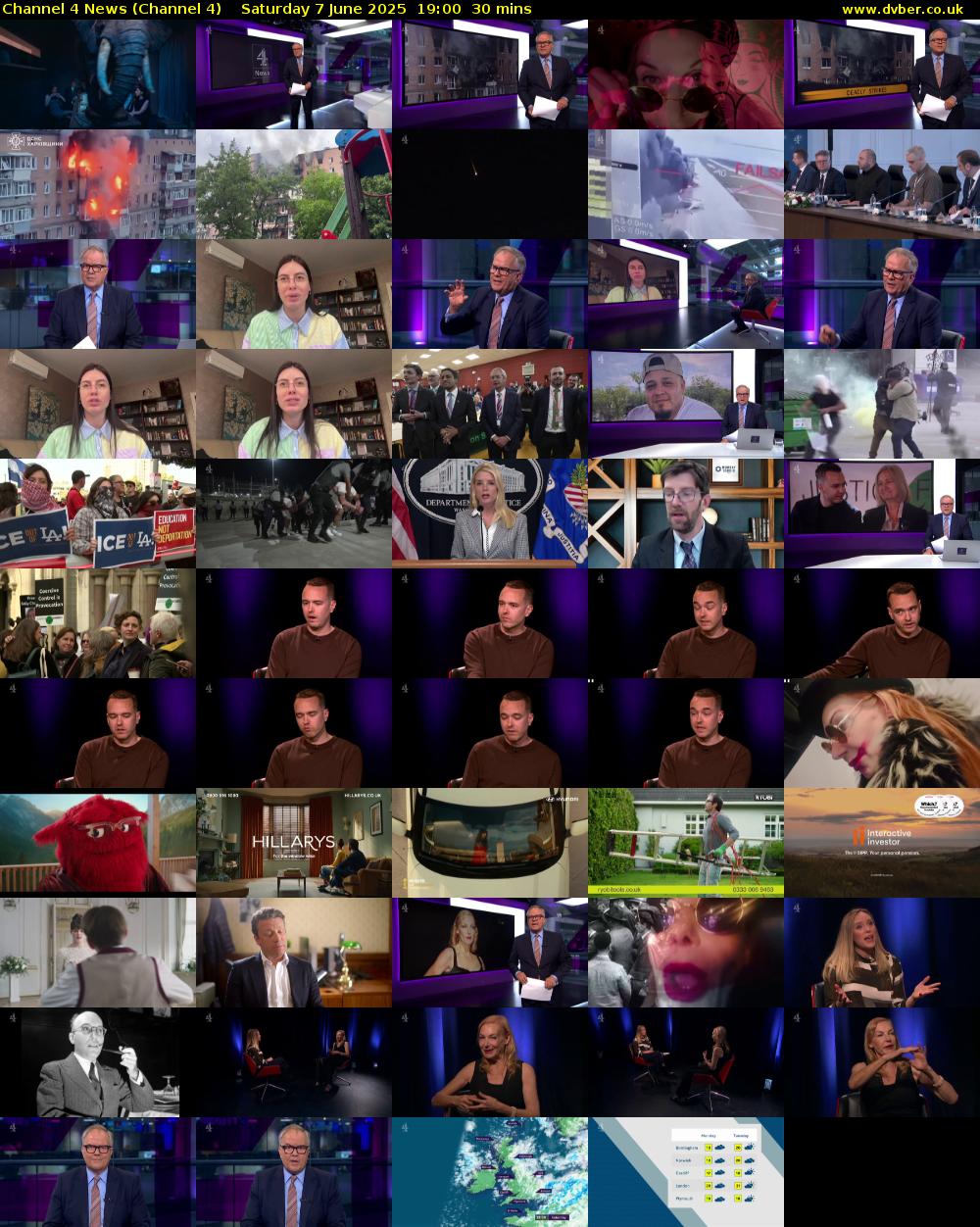 Channel 4 News (Channel 4) Saturday 7 June 2025 19:00 - 19:30