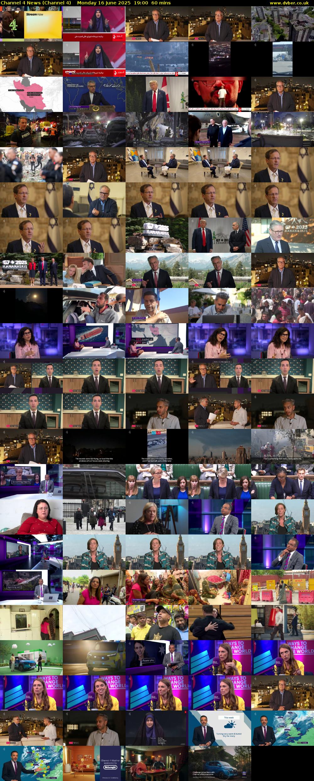 Channel 4 News (Channel 4) Monday 16 June 2025 19:00 - 20:00