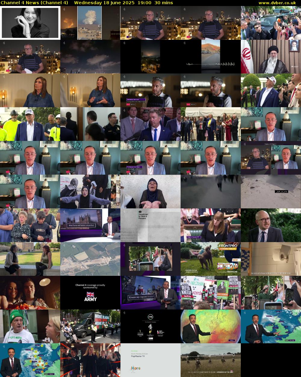 Channel 4 News (Channel 4) Wednesday 18 June 2025 19:00 - 19:30