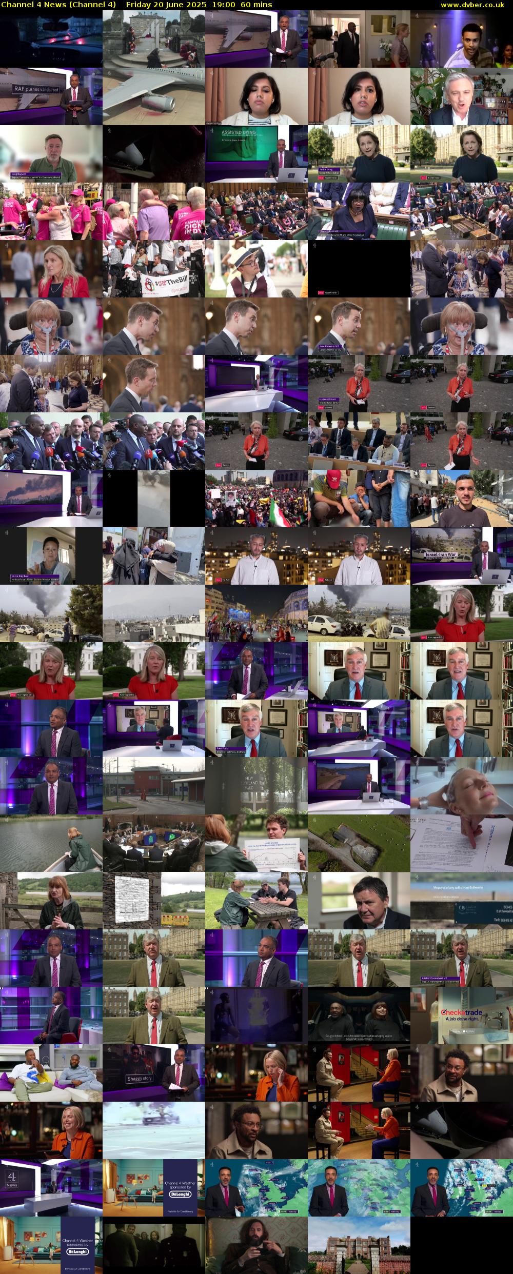 Channel 4 News (Channel 4) Friday 20 June 2025 19:00 - 20:00