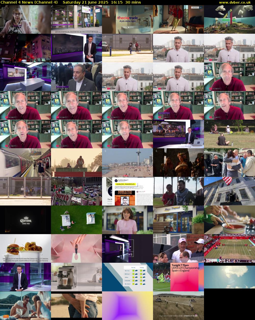 Channel 4 News (Channel 4) Saturday 21 June 2025 16:15 - 16:45