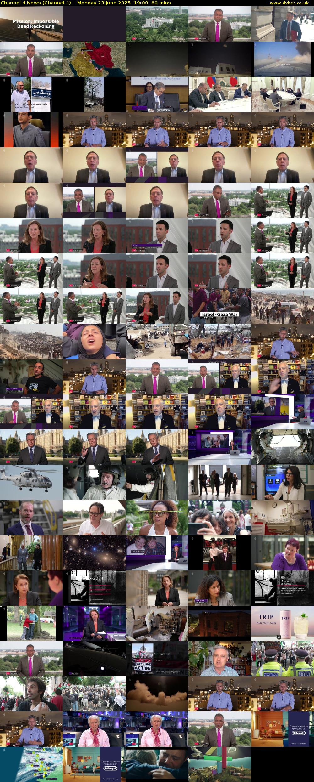 Channel 4 News (Channel 4) Monday 23 June 2025 19:00 - 20:00