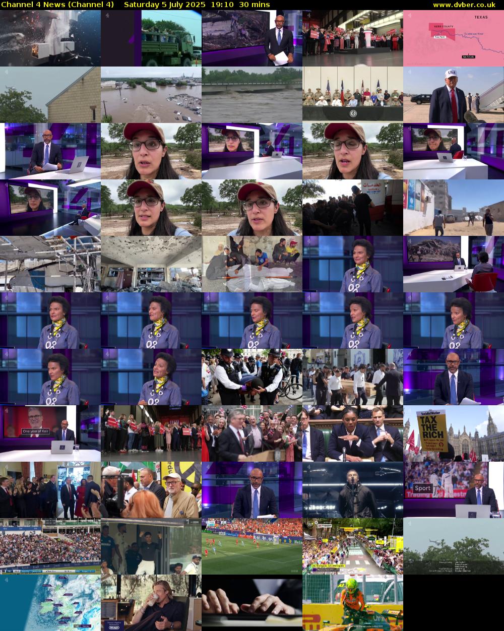 Channel 4 News (Channel 4) Saturday 5 July 2025 19:10 - 19:40