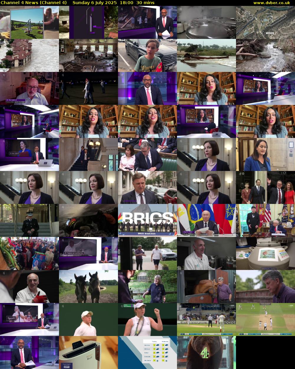 Channel 4 News (Channel 4) Sunday 6 July 2025 18:00 - 18:30