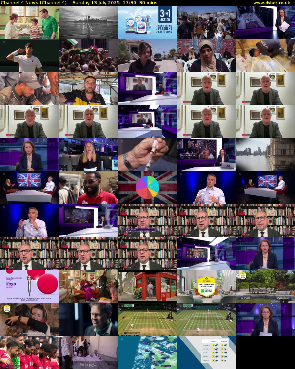 Channel 4 News (Channel 4) Sunday 13 July 2025 17:30 - 18:00