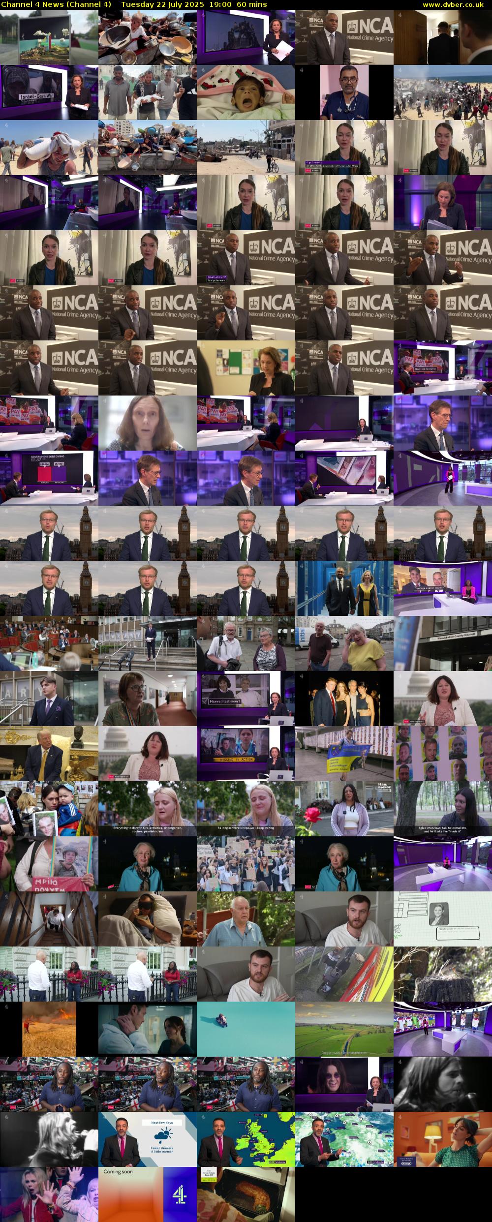 Channel 4 News (Channel 4) Tuesday 22 July 2025 19:00 - 20:00