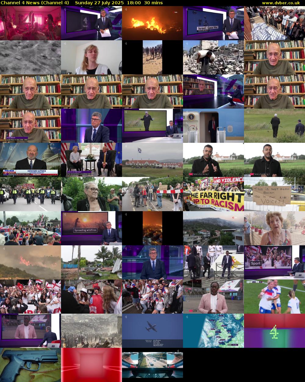 Channel 4 News (Channel 4) Sunday 27 July 2025 18:00 - 18:30