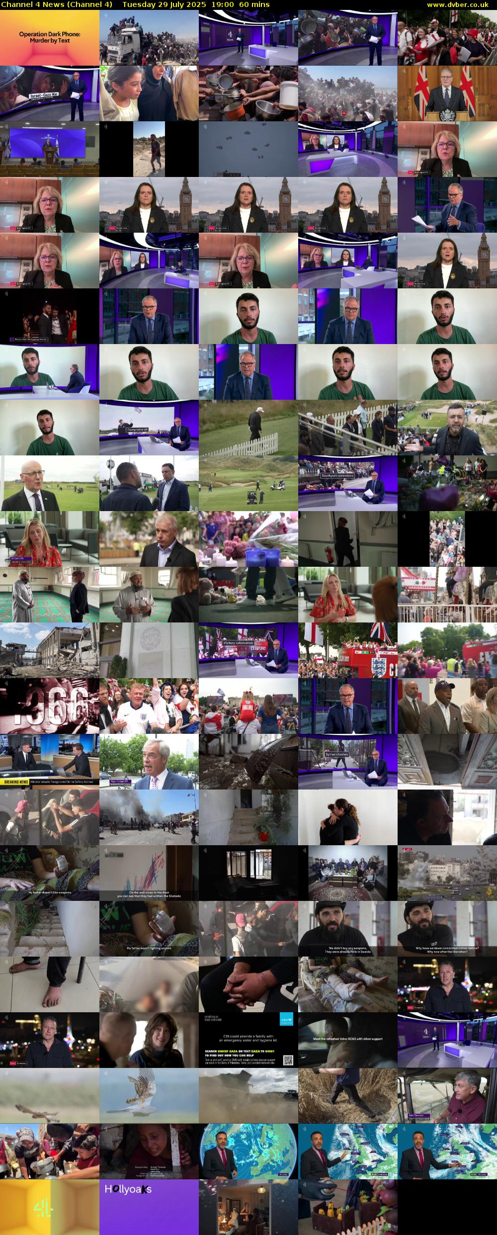 Channel 4 News (Channel 4) Tuesday 29 July 2025 19:00 - 20:00