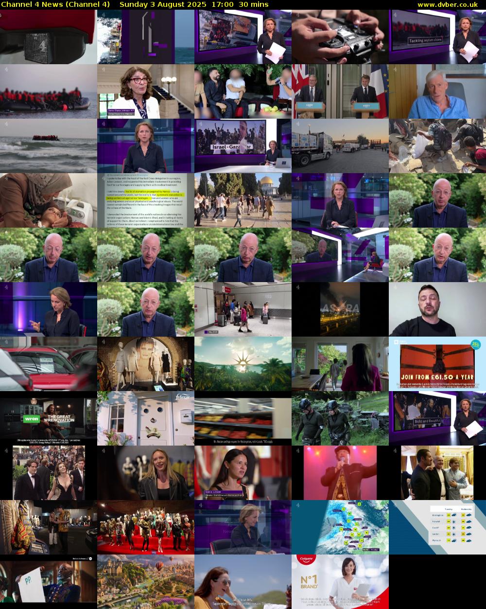 Channel 4 News (Channel 4) Sunday 3 August 2025 17:00 - 17:30