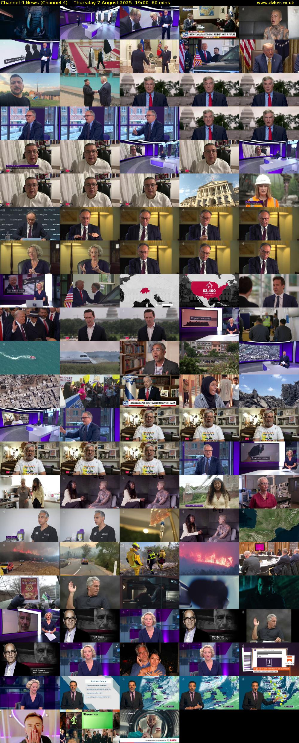Channel 4 News (Channel 4) Thursday 7 August 2025 19:00 - 20:00