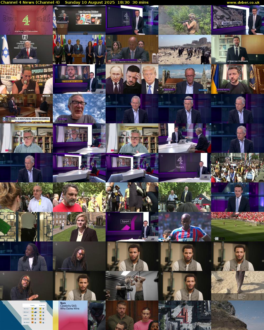 Channel 4 News (Channel 4) Sunday 10 August 2025 18:30 - 19:00