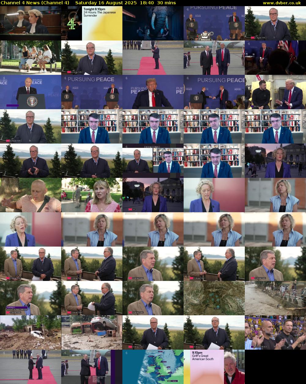 Channel 4 News (Channel 4) Saturday 16 August 2025 18:40 - 19:10