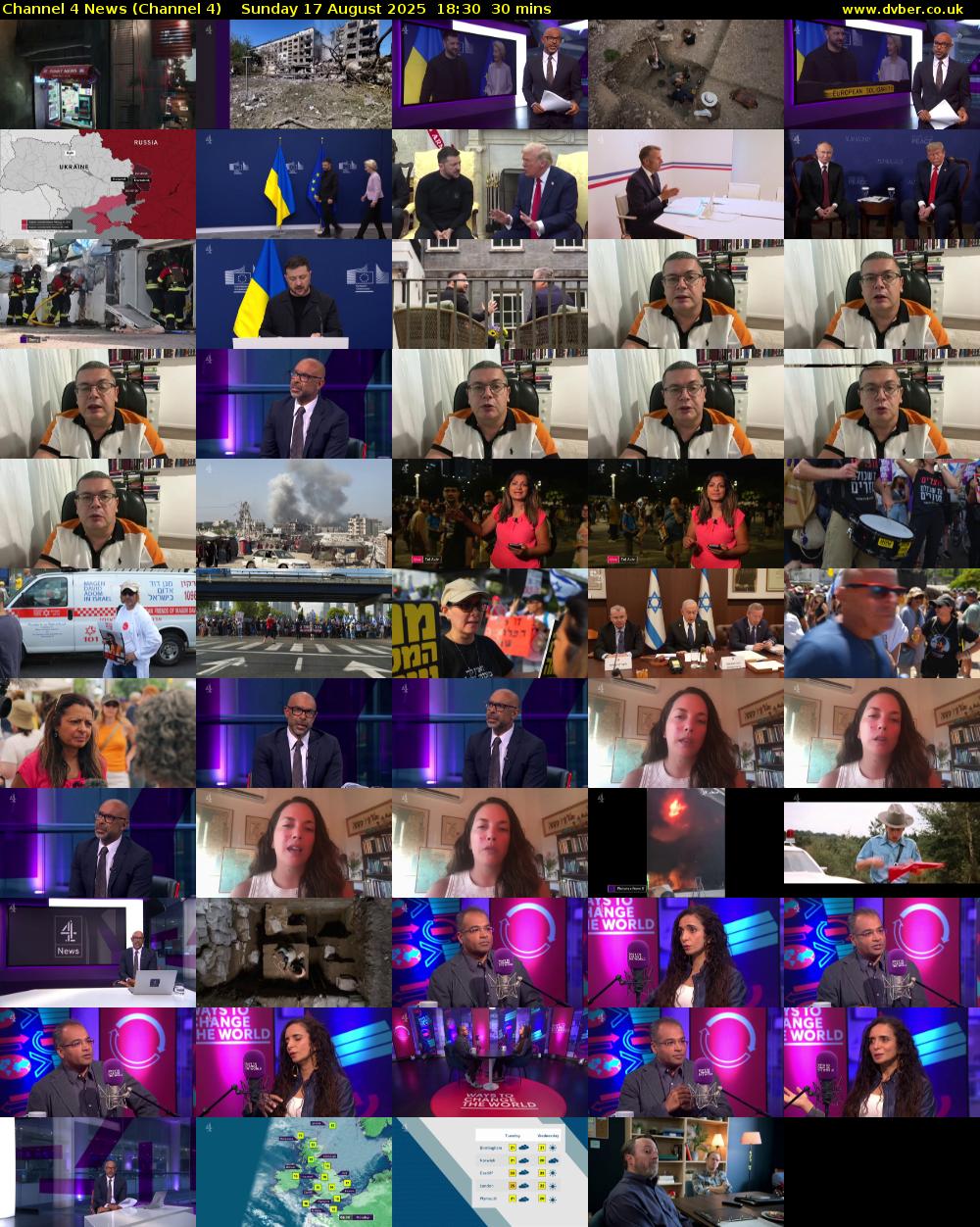 Channel 4 News (Channel 4) Sunday 17 August 2025 18:30 - 19:00