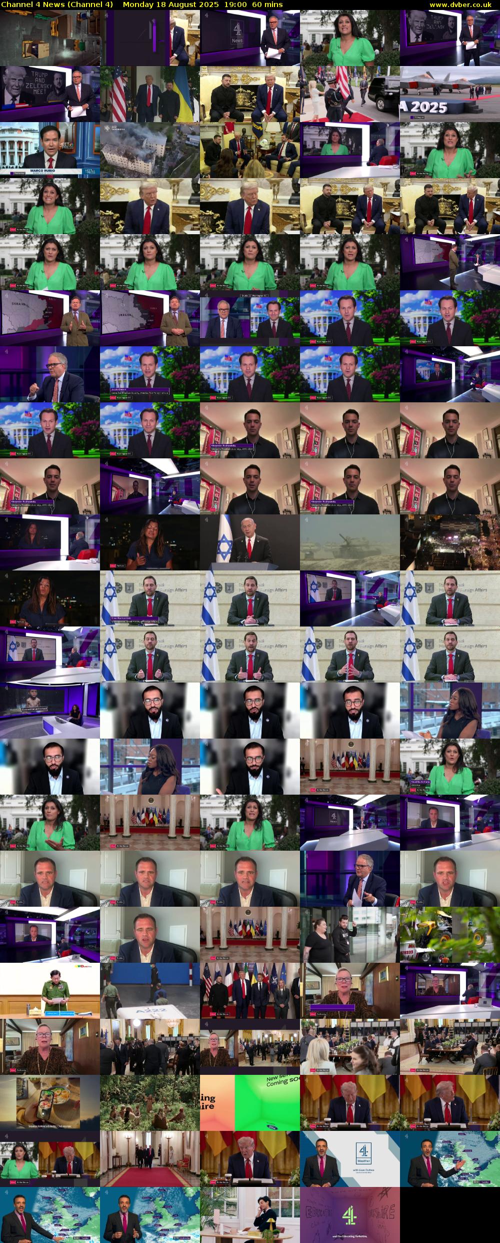 Channel 4 News (Channel 4) Monday 18 August 2025 19:00 - 20:00