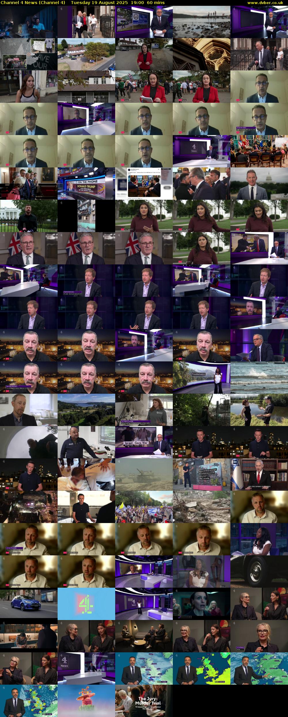 Channel 4 News (Channel 4) Tuesday 19 August 2025 19:00 - 20:00