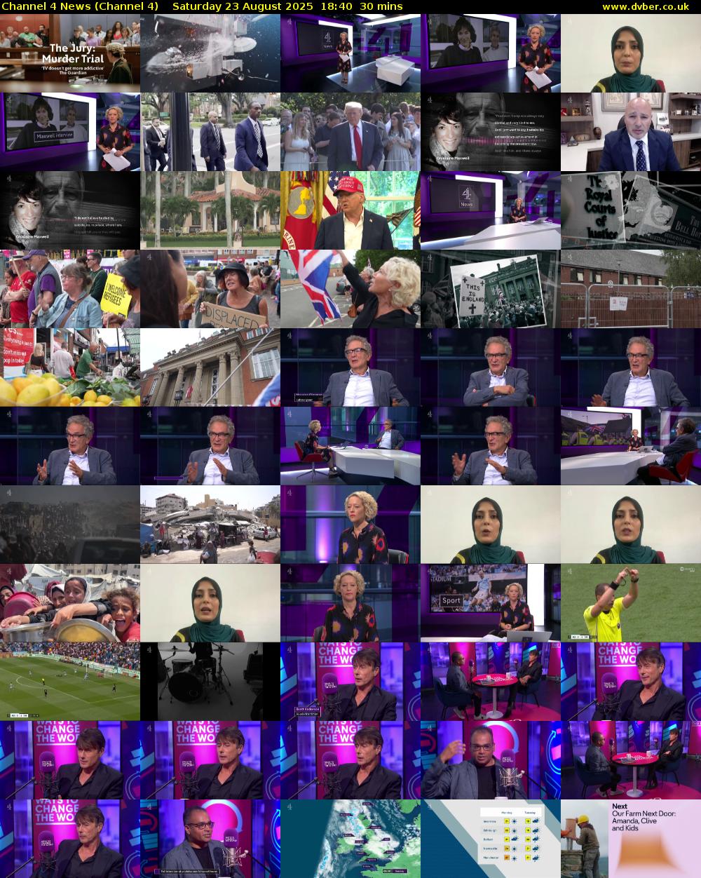 Channel 4 News (Channel 4) Saturday 23 August 2025 18:40 - 19:10