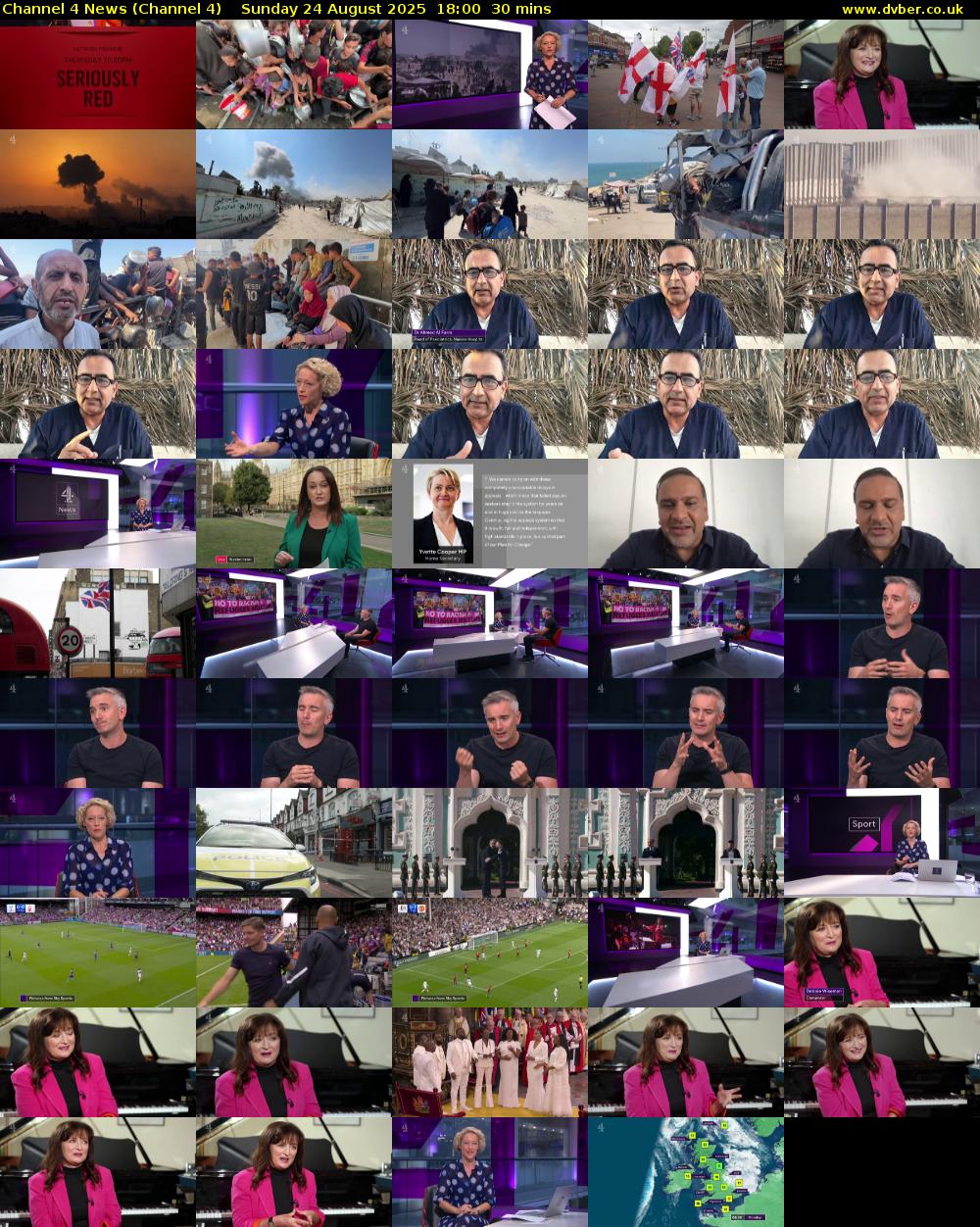 Channel 4 News (Channel 4) Sunday 24 August 2025 18:00 - 18:30