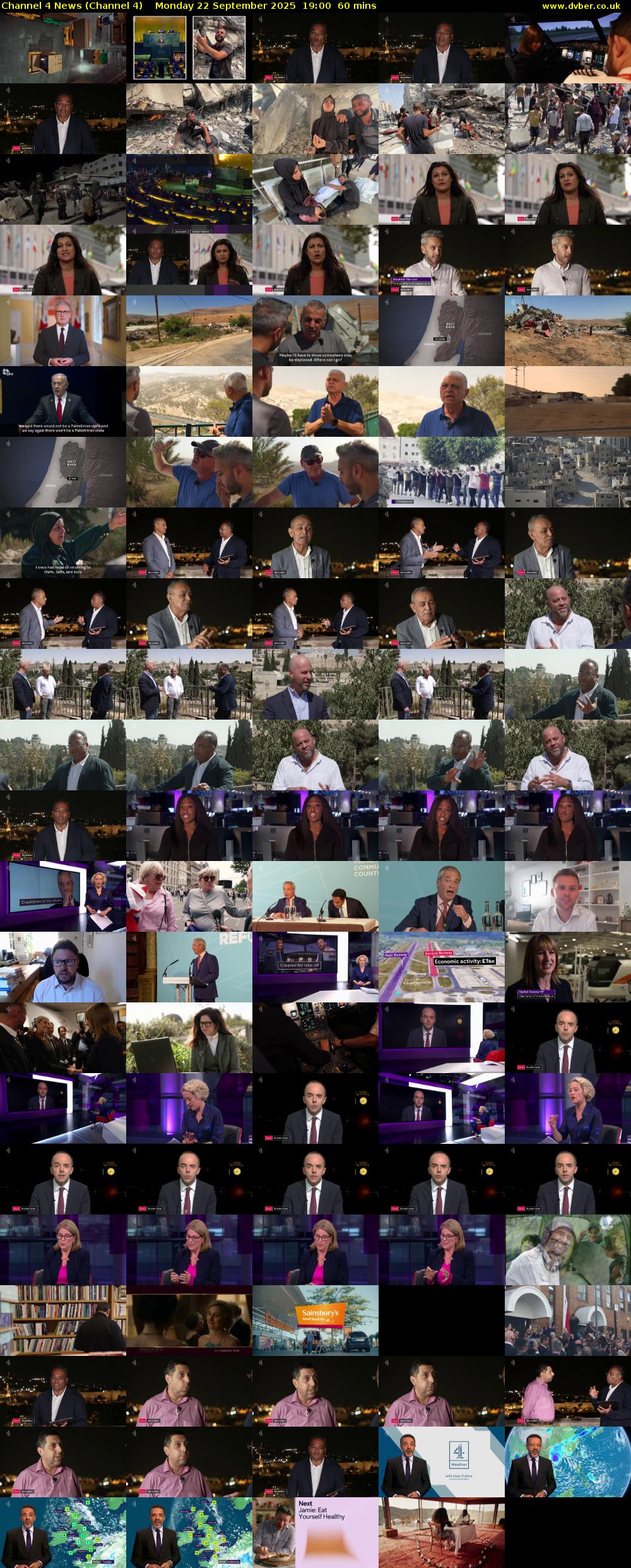 Channel 4 News (Channel 4) Monday 22 September 2025 19:00 - 20:00