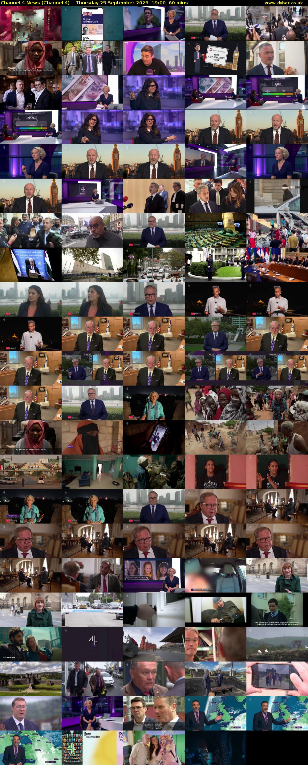 Channel 4 News (Channel 4) Thursday 25 September 2025 19:00 - 20:00