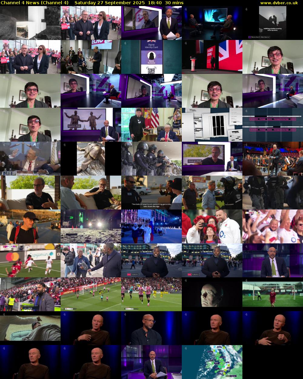 Channel 4 News (Channel 4) Saturday 27 September 2025 18:40 - 19:10