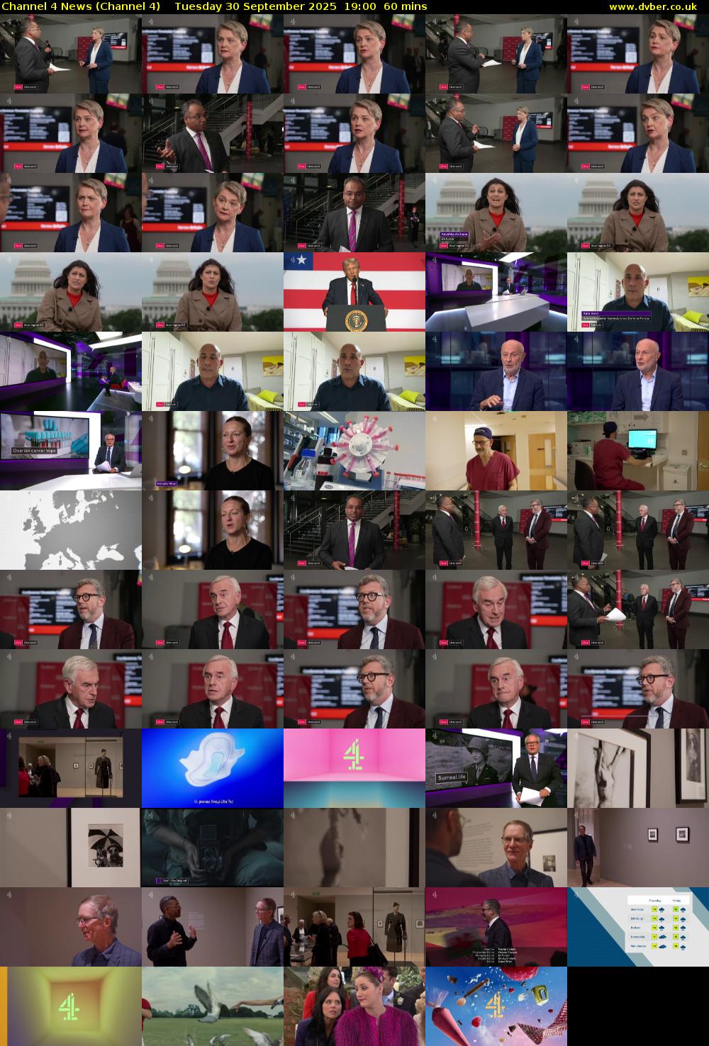Channel 4 News (Channel 4) Tuesday 30 September 2025 19:00 - 20:00