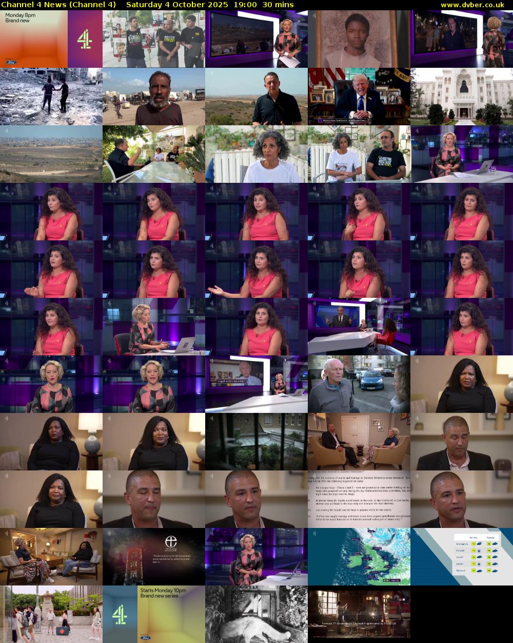 Channel 4 News (Channel 4) Saturday 4 October 2025 19:00 - 19:30