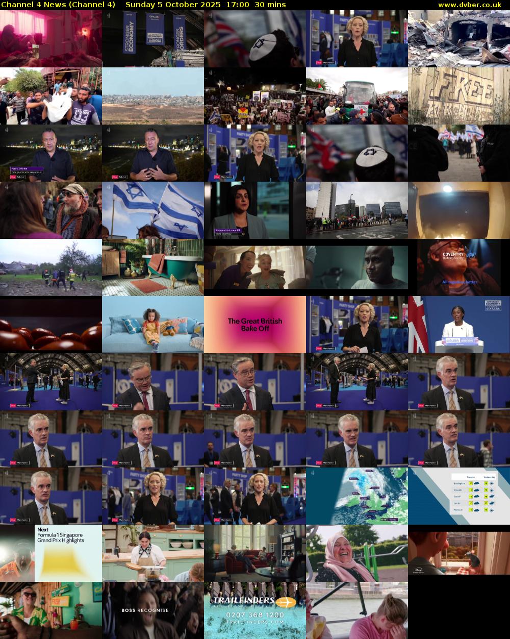Channel 4 News (Channel 4) Sunday 5 October 2025 17:00 - 17:30