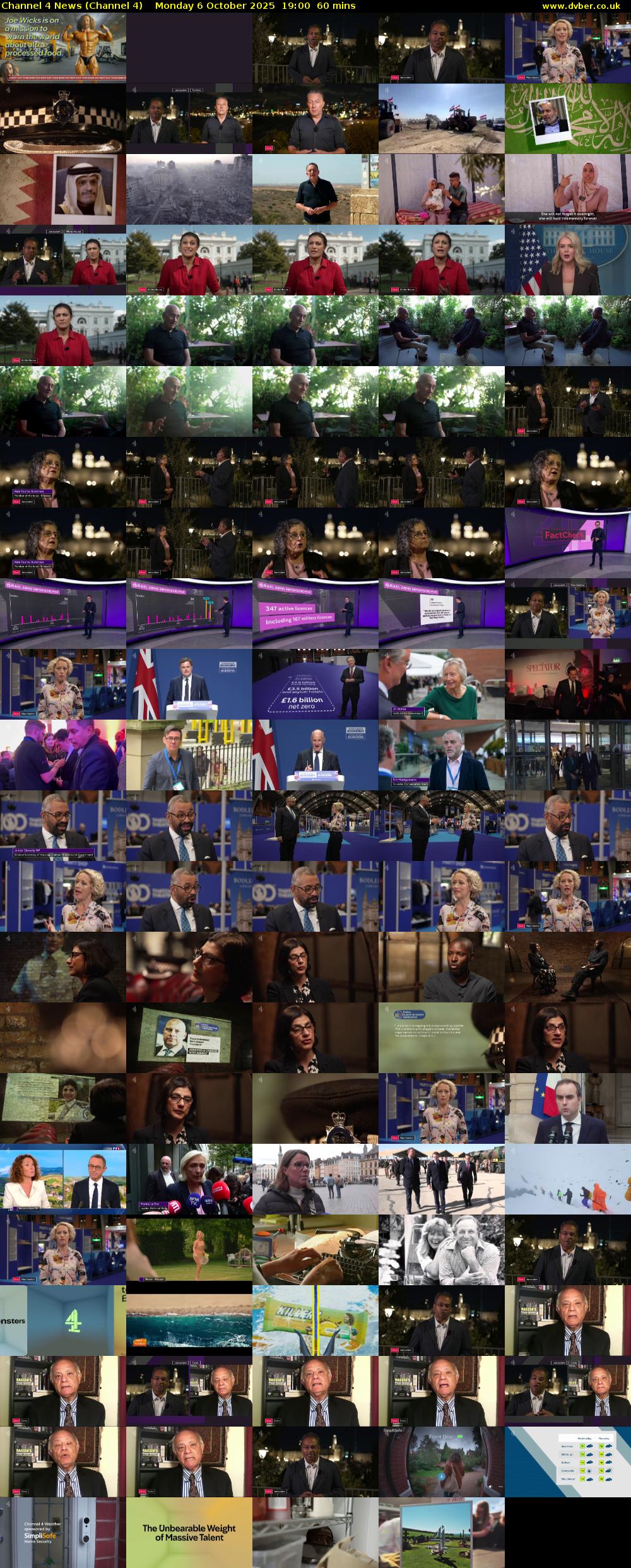 Channel 4 News (Channel 4) Monday 6 October 2025 19:00 - 20:00