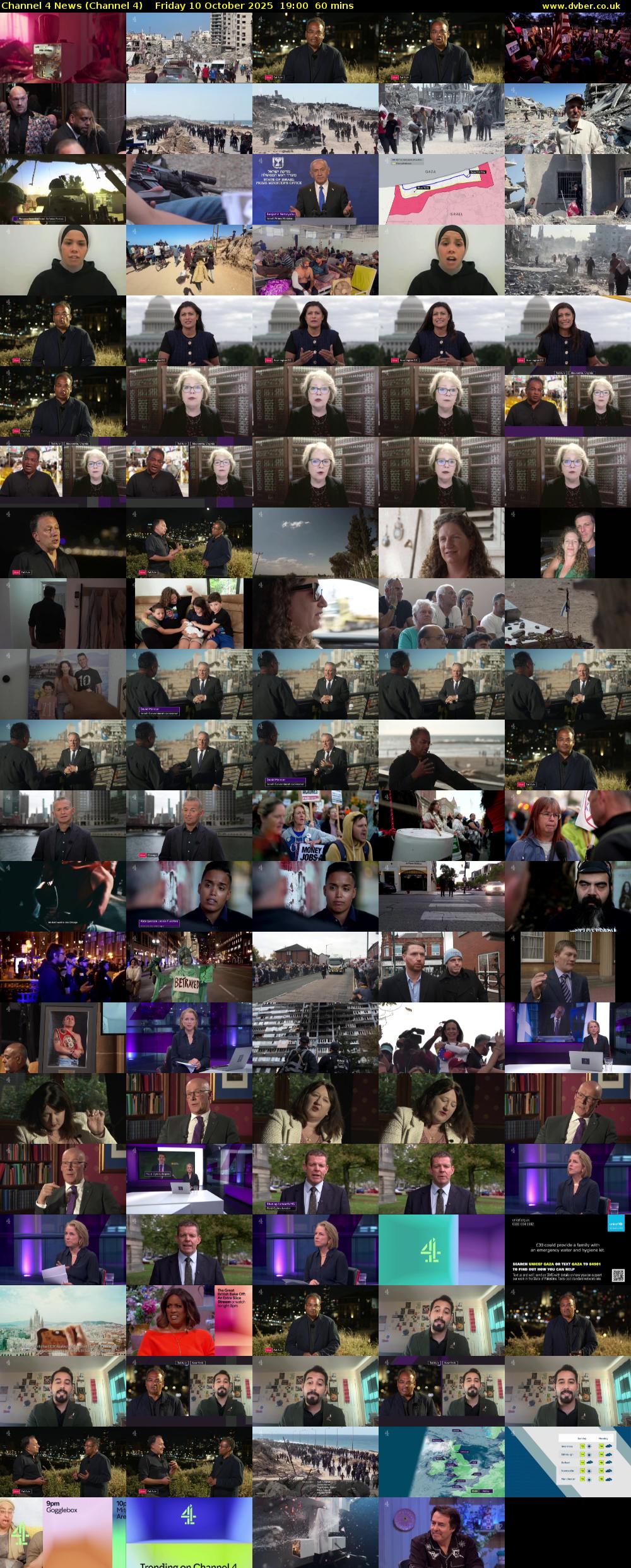 Channel 4 News (Channel 4) Friday 10 October 2025 19:00 - 20:00