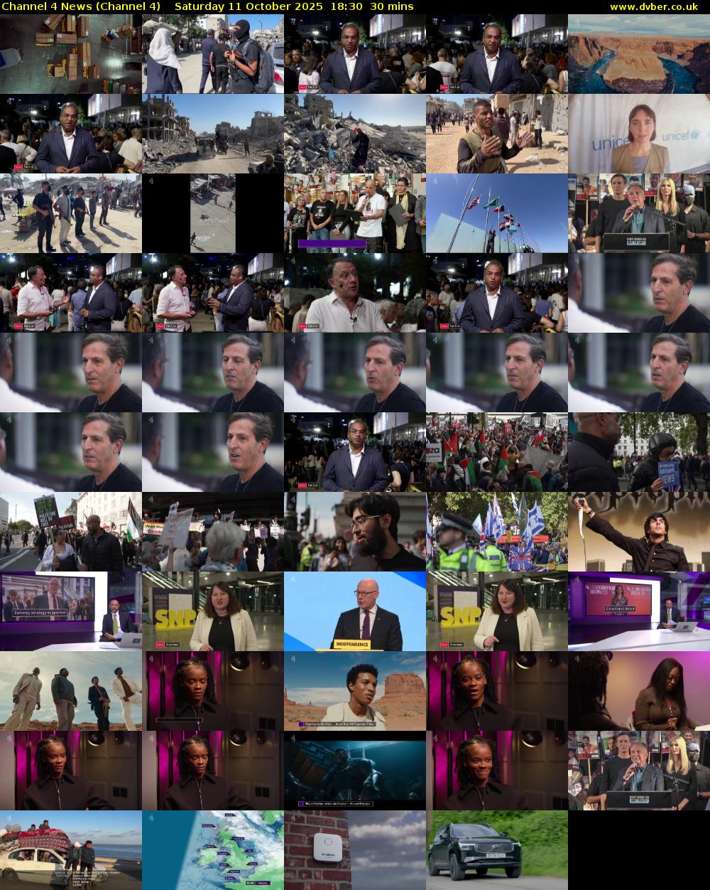 Channel 4 News (Channel 4) Saturday 11 October 2025 18:30 - 19:00