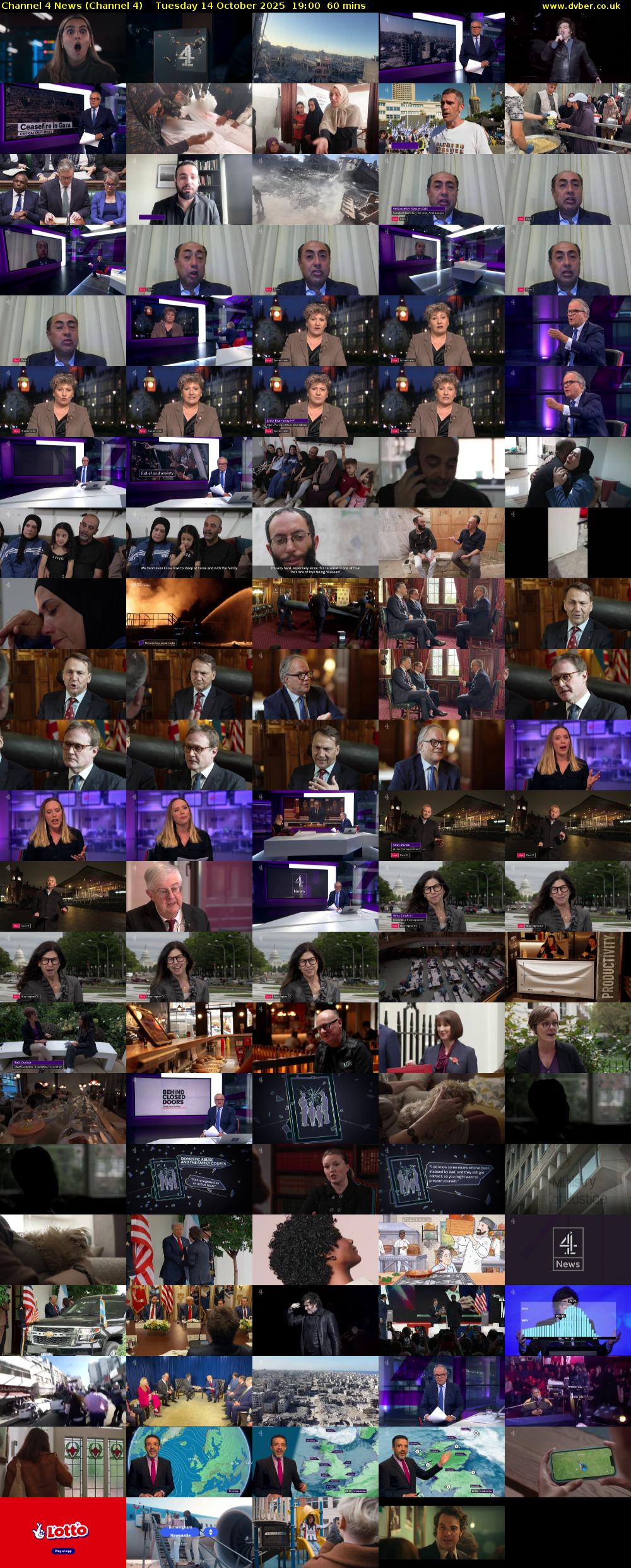 Channel 4 News (Channel 4) Tuesday 14 October 2025 19:00 - 20:00