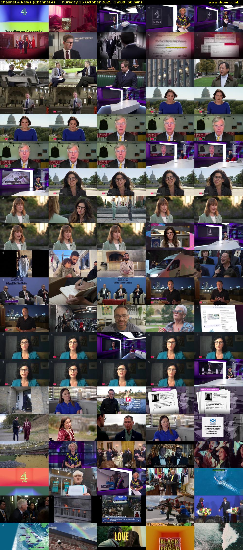 Channel 4 News (Channel 4) Thursday 16 October 2025 19:00 - 20:00