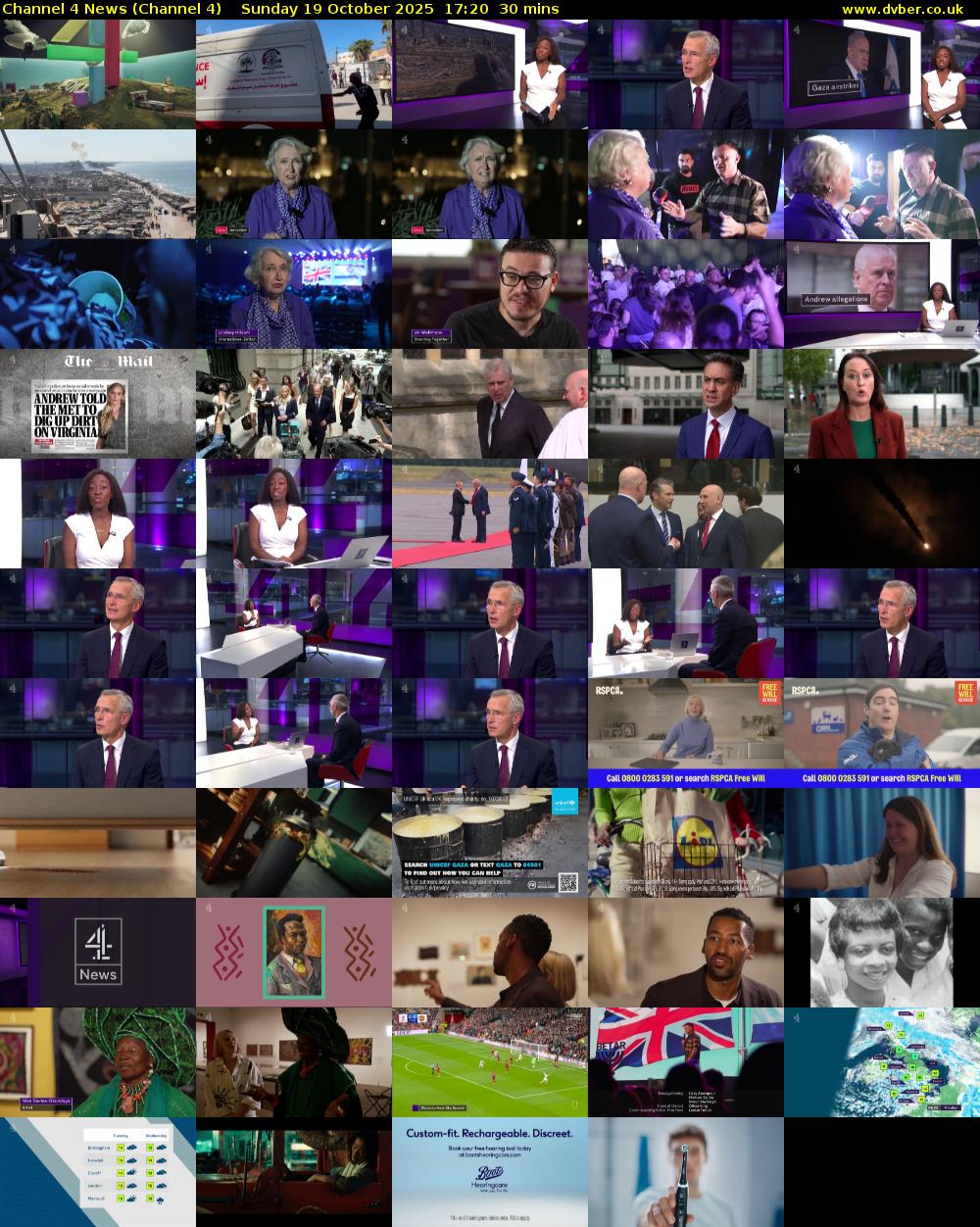 Channel 4 News (Channel 4) Sunday 19 October 2025 17:20 - 17:50