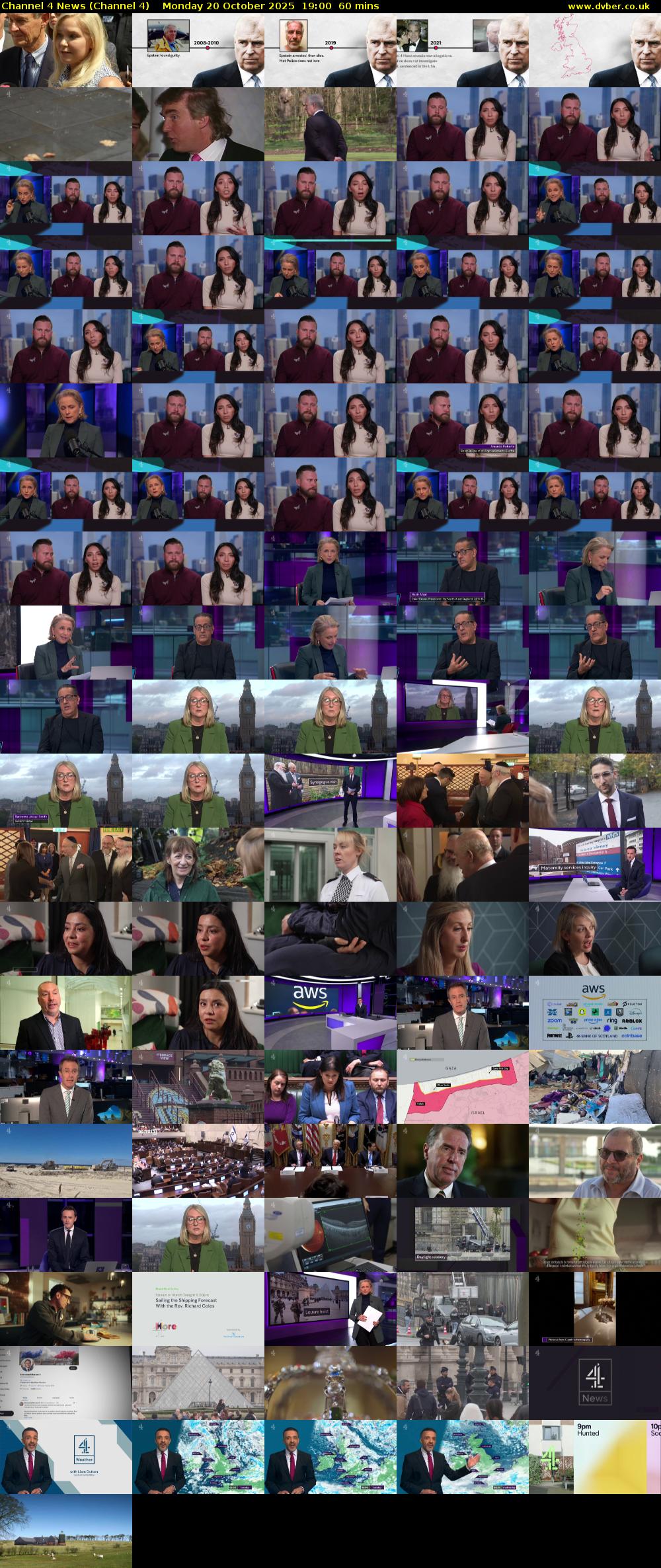 Channel 4 News (Channel 4) Monday 20 October 2025 19:00 - 20:00