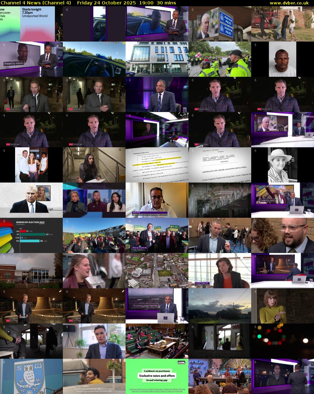 Channel 4 News (Channel 4) Friday 24 October 2025 19:00 - 19:30