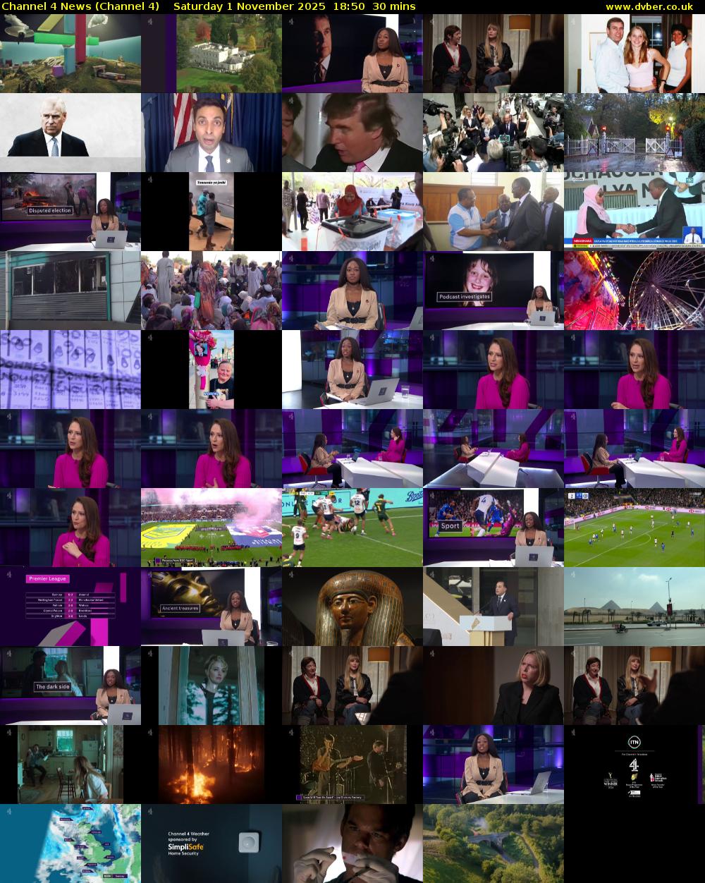 Channel 4 News (Channel 4) Saturday 1 November 2025 18:50 - 19:20