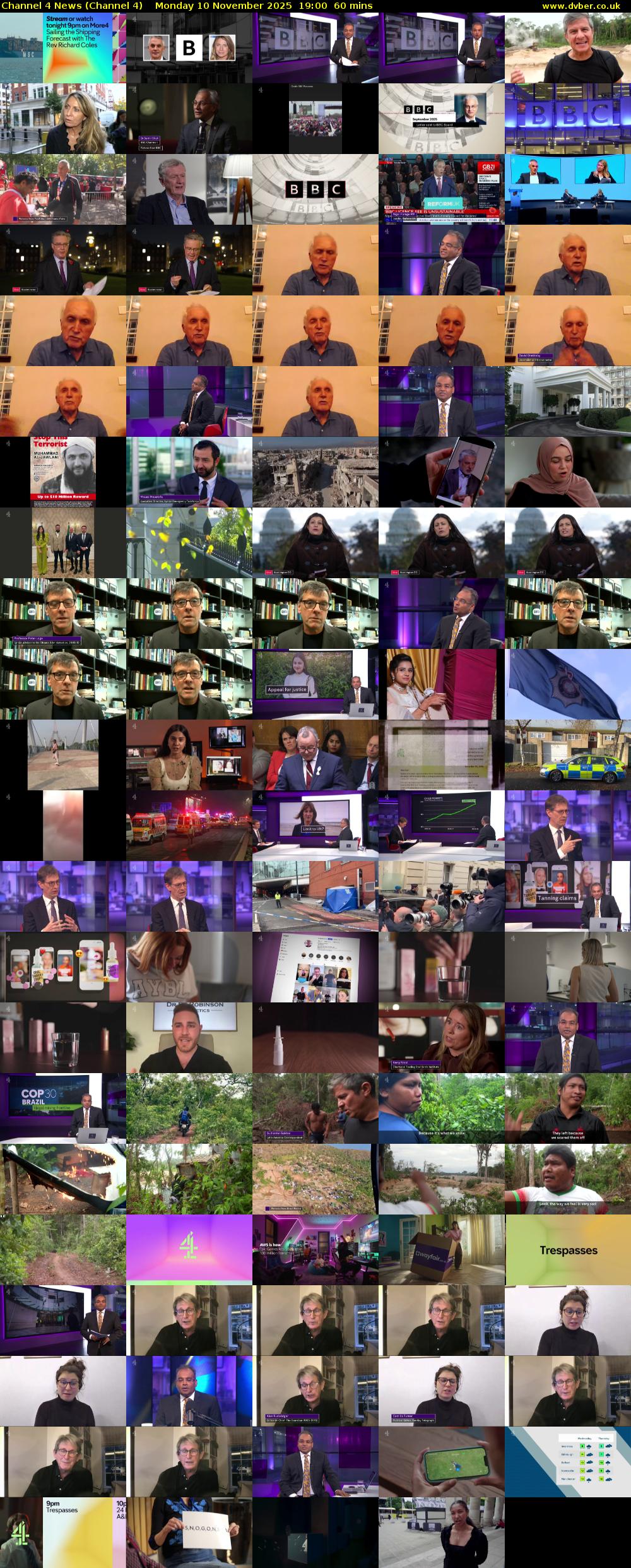 Channel 4 News (Channel 4) Monday 10 November 2025 19:00 - 20:00